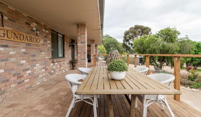 Gundaroo Retreat Table on the Deck